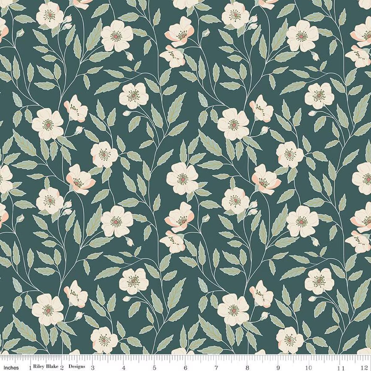 Garden Dreams Main Evergreen by Amber Elliot for Riley Blake