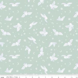 Twilight Creatures Night Owls Mint by Natalia Juan Abello for Riley Blake
