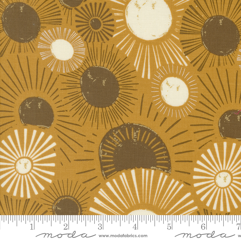 Things Above Sunrise Sunset Novelty Suns Harvest Gold by Fancy That Design House for Moda