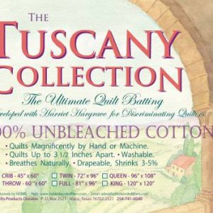 Batting Tuscany Unbleached Cotton 60in x 60in Throw