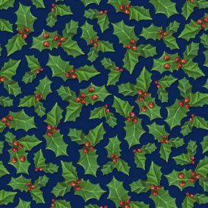 Snowman Holiday Navy Holly by Gina Jane Lee for QT Fabrics