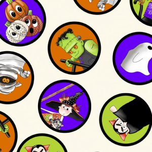 Spooktacular Cream Monster Toss by Desiree’sDesigns for QT Fabrics