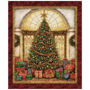 Wonderful Christmastime Christmas Tree Panel by Morris Creative Group by QT Fabrics