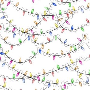 Holiday Party White Christmas Lights by Ink & Arrow for QT Fabrics