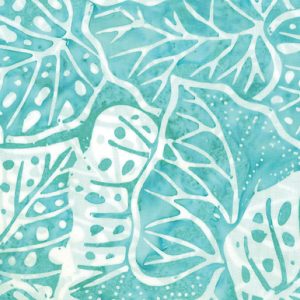 Benartex Batik Bali Sweet Rose I Monstera Light Turquoise/White