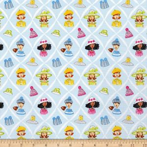 Calendar Girls Happy Hatters Blue Fabric