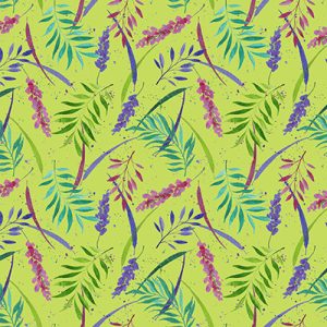 Chartreuse Tossed Leaves Asina by Satin Moon Designs