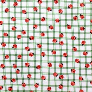 Wildflower Farm Green and White Lady Bug QT FAbrics