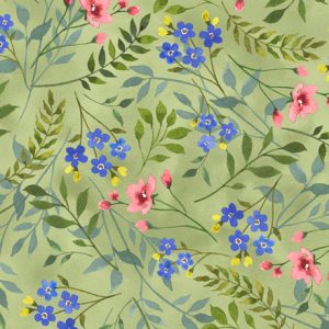 Wildflower Farm Green Wildflowers QT Fabrics