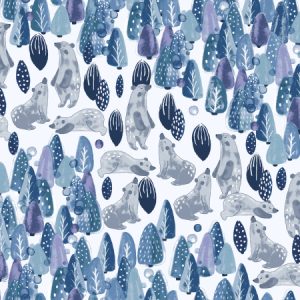 Cotton + Steel Chill Out! Save the Polar Bears-Purple Forest