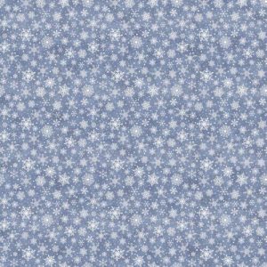 Little Donkey Large Snowflakes Dark Blue Northcott Cotton Flannel