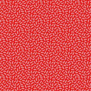 Bright Christmas BTY Patrick Lose Northcott White Pine Sprig on Red