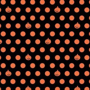 Clothworks Retro Halloween By Don DiPaolo Pumpkin Dot Black and Orange