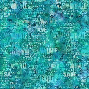 Whale Song Teal Words Northcott