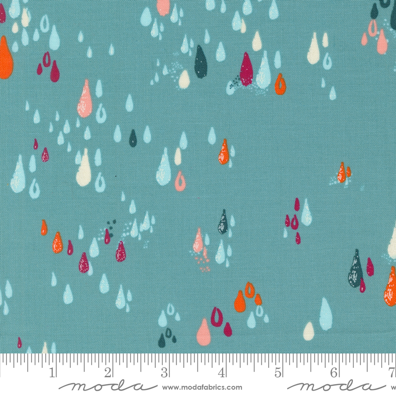Things Above Drops Blenders Raindrops Teal by Fancy That Design House for Moda