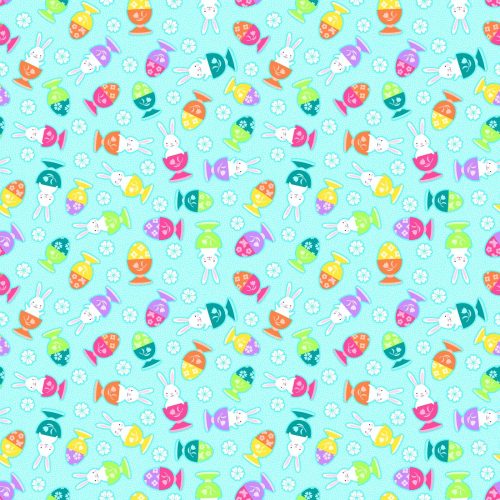 Easter Brunch Easter Brunch Teal  by Patrick Lose Fabrics
