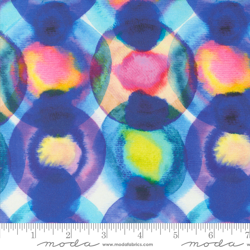 Flower Patches Neon Orbs Blenders Dots Watercolor Prism by Amarilys Henderson for Moda