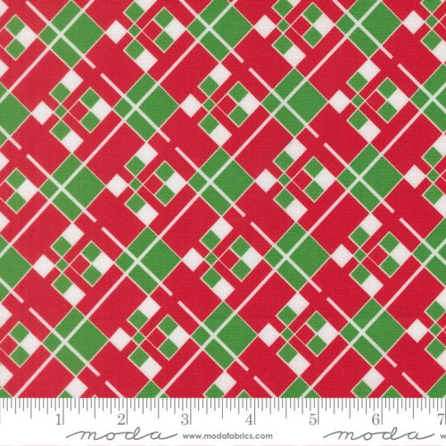 Snow Time Vintage Plaid Checks and Plaids Poinsettia Red by Me and My Sister Designs for Moda
