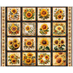 Sunflower Serenade Picture Patches Panel by Morris Creative Group for QT Fabrics