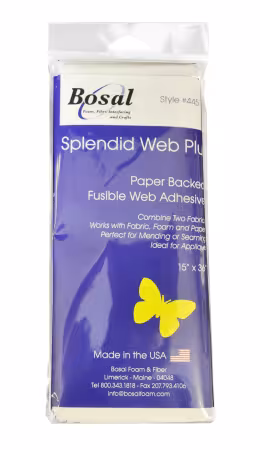 Splendid Web Plus Paper Backed Fusible Web Adhesive 15in x 36in by Bosal