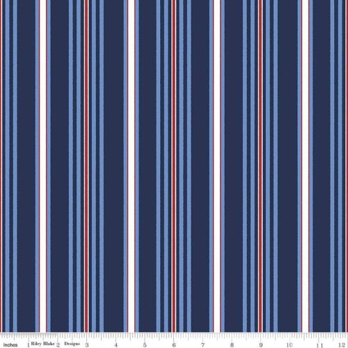 Yacht Club Navy Stripe by Amanda Niederhauser for Riley Blake