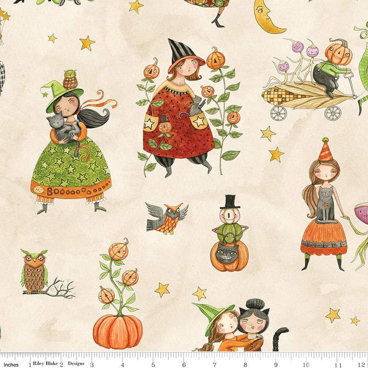 Ghoul Friends Main Cream by Teresa Kogut for Riley Blake Designs