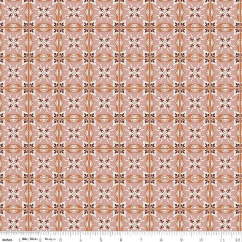 Olive Grove Mill Tiles Pink by Amber Elliot for Riley Blake