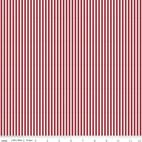 Riley Blake Designs Basics 1/8” Dahlia Red Stripe