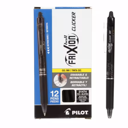 Frixion Clicker Pen Black Fine Point 0.7mm 12pk