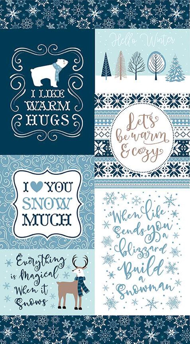 Winter Magic Warm Hugs Panel by Dani Mogstad for Riley Blake