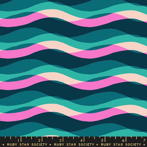 Poolside Waves Novelty Ripple Blender Too Peacock by Ruby Star Society for Moda