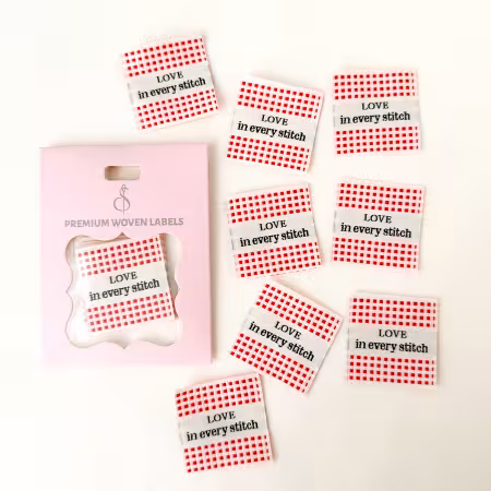 Check Love Woven Labels 8pk by Minki Kim from Sewing Illustration