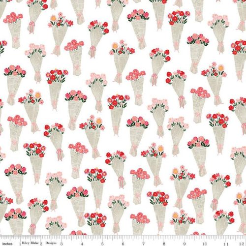My Valentine Bouquets White by Echo Park Paper Co for Riley Blake Designs