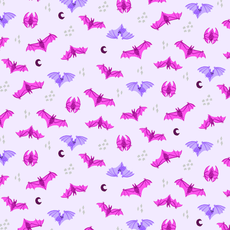 Bring Your Own Boos Bat Attack Purple by Cotton + Steel