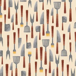Chill and Grill Ready for BBQ Cream by Michael Miller