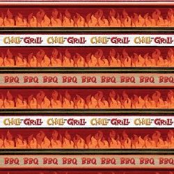 Chill and Grill Stripe Red by Michael Miller