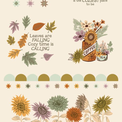 Windfall Panel Eggshell by Fancy That Design House for Moda