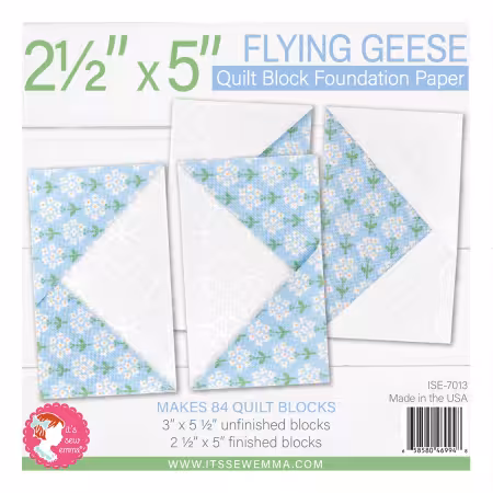 2.5in x 5in Flying Geese Quilt Block Foundation Paper from It's Sew Emma