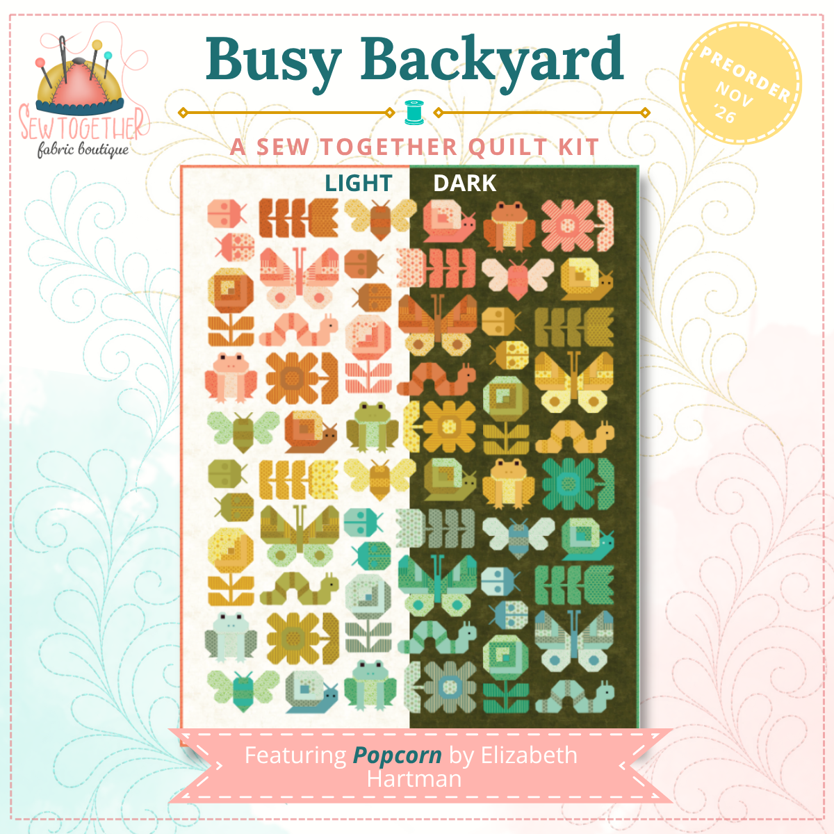 Busy Backyard Quilt Kit featuring Popcorn - Image 2