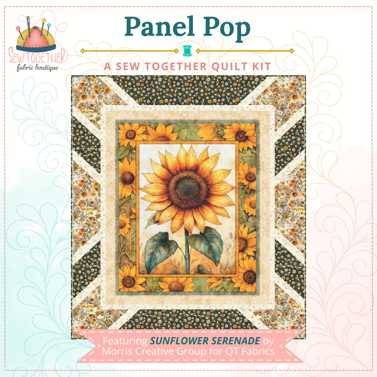 Panel Pop Quilt Kit featuring Sunflower Serenade