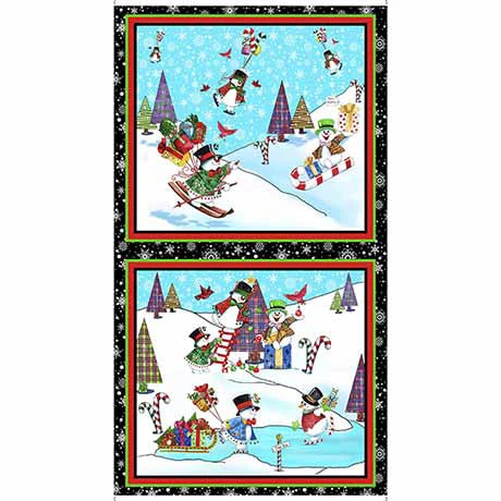 Snowman Follies Panel by Desiree’s Designs for QT Fabrics
