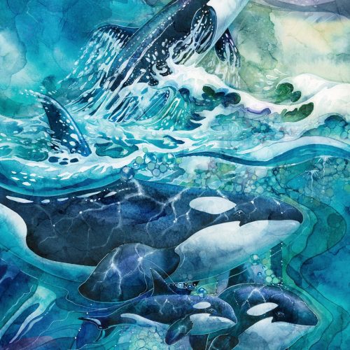 Whale Song Panel by Jody Bergsma for Northcott