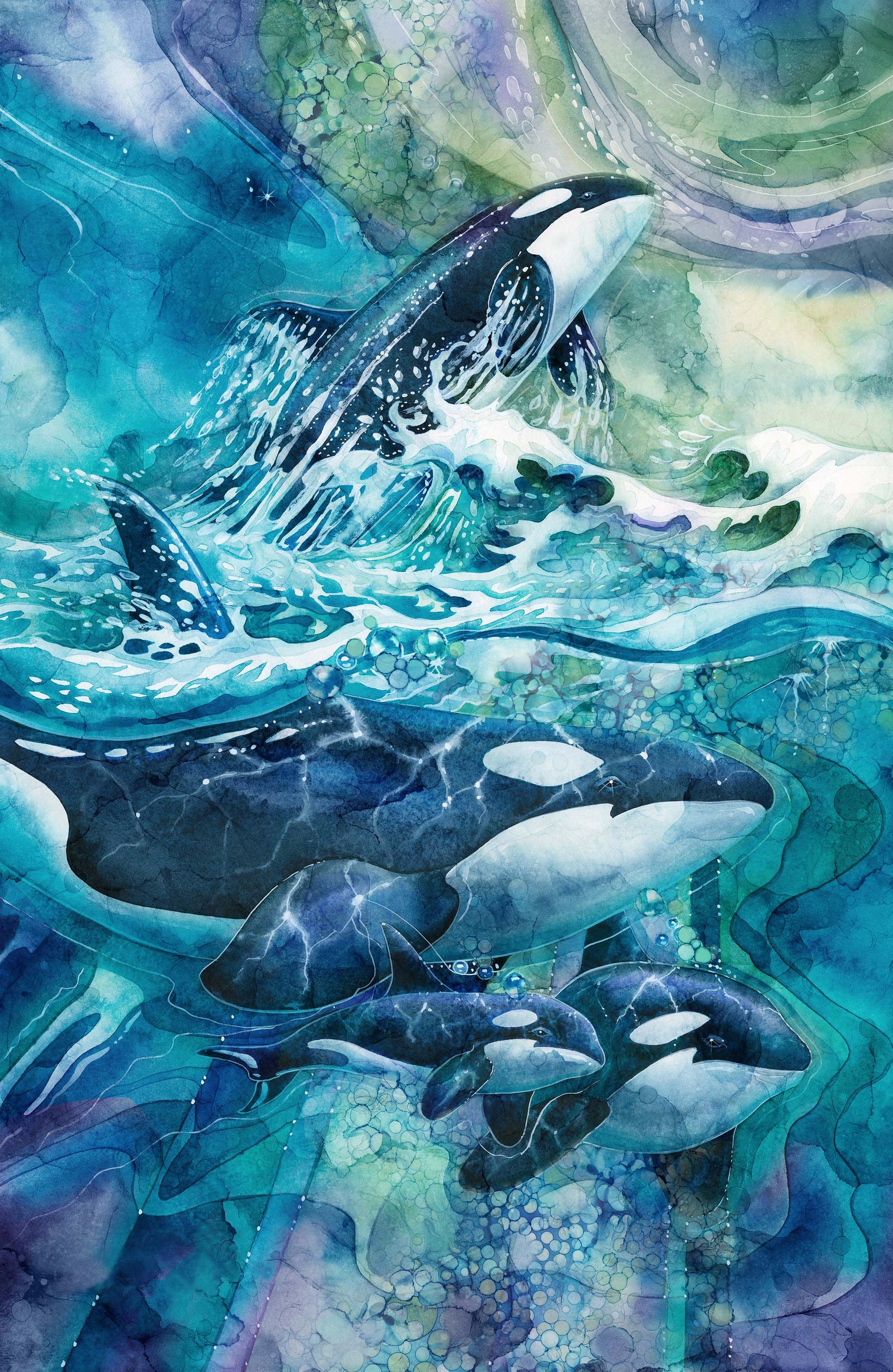 Whale Song Panel by Jody Bergsma for Northcott