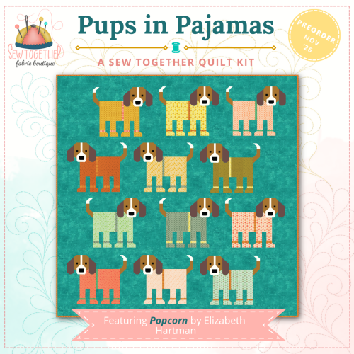 Pups in Pajamas Quilt Kit featuring Popcorn