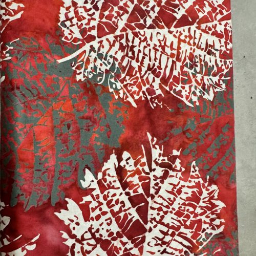 Hoffman Batiks Red Leaf Print